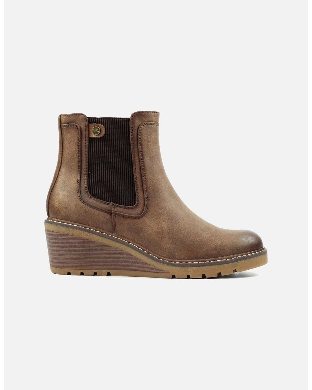 Lunar Brown Connie Wedge Ankle Boots