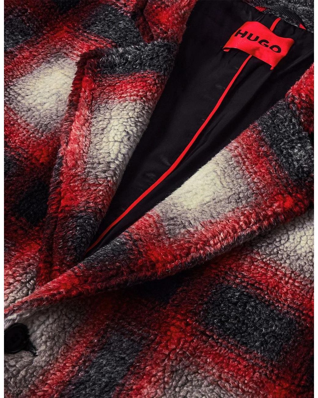 Boss Red Merlon2242 Plaid Patterned Over Coat for men