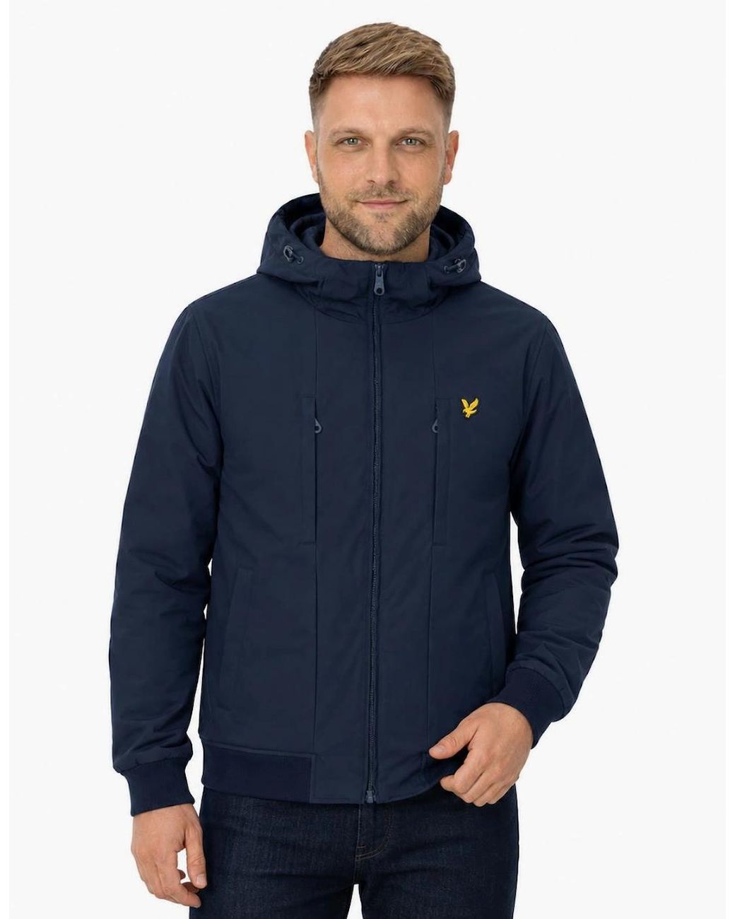 Lyle & Scott Blue Lyle & Scott Wadded Softshell Jacket Dark for men