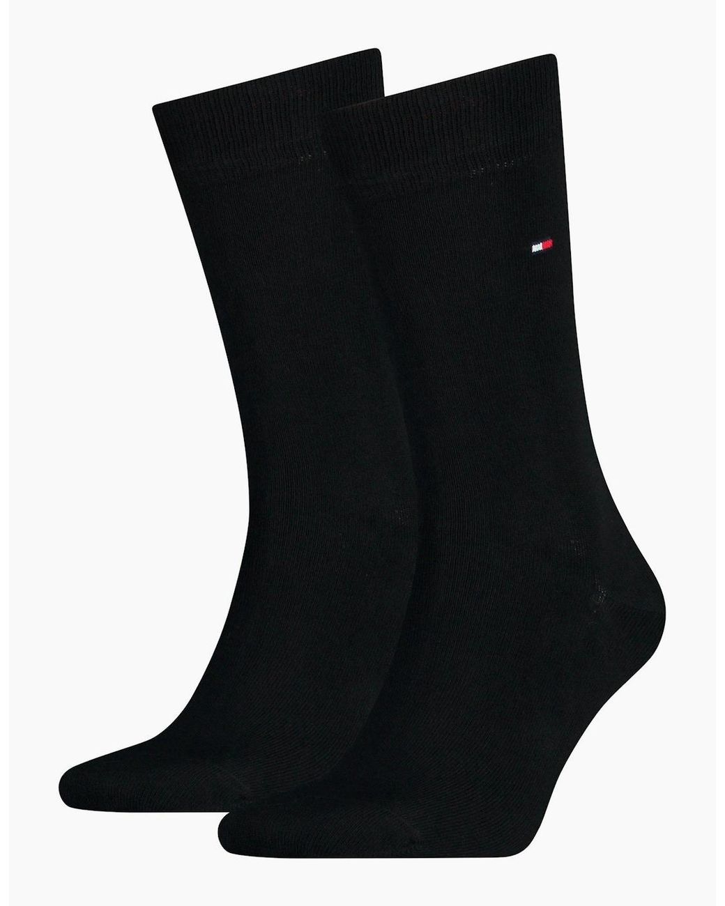 Tommy Hilfiger Black 2-Pack Classic Embroidered Logo Socks for men