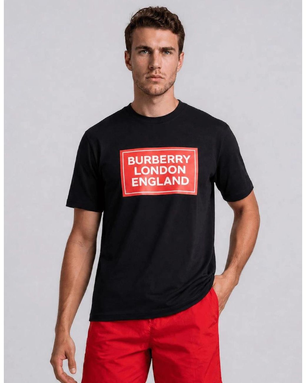 Burberry London England Logo T-Shirt in Black for Men | Lyst UK