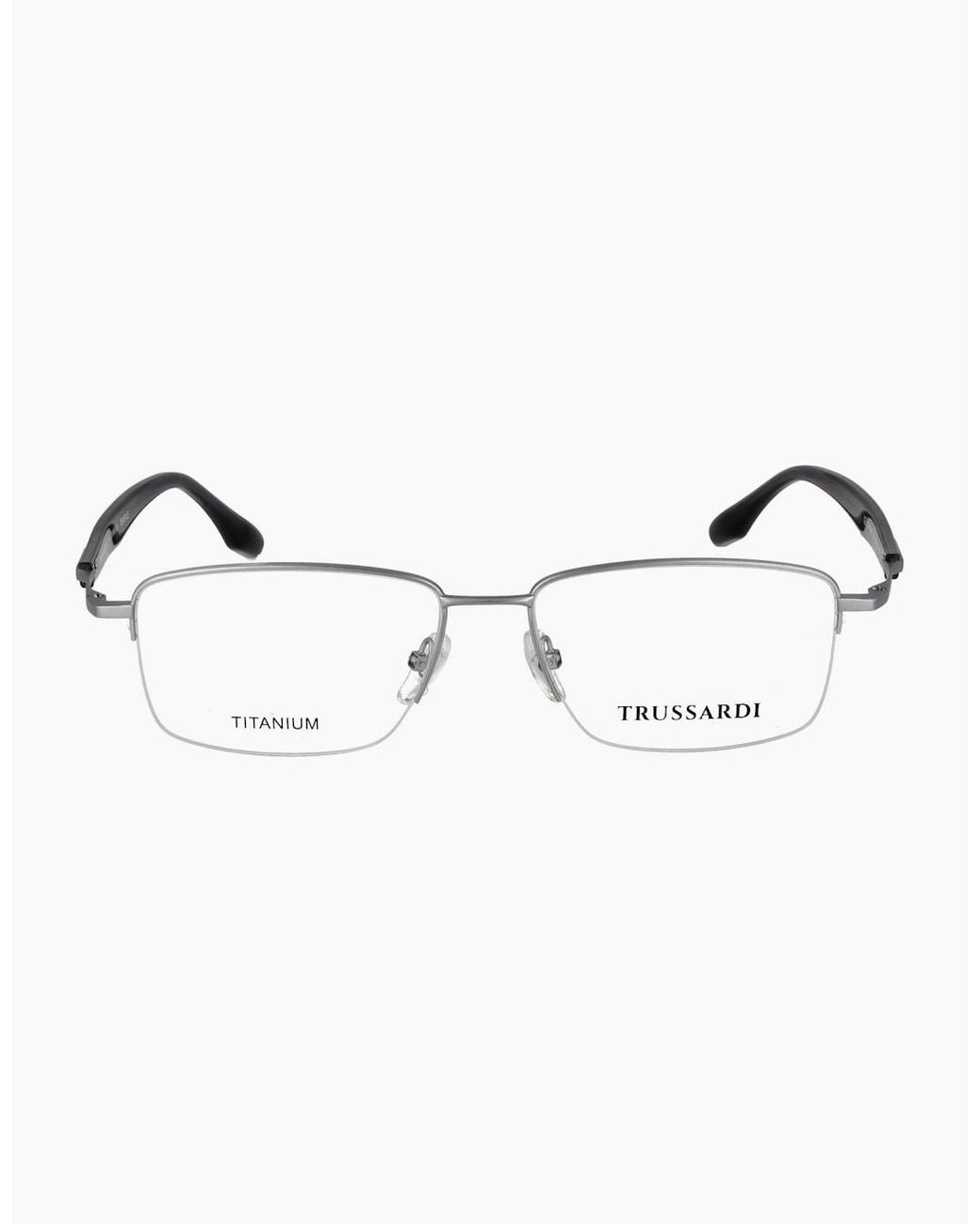 Trussardi Metallic Optical Frame Tsm1047Gt 09A 54 & Sunglasses Clip Tsm1047Gt 09Ag 54 for men