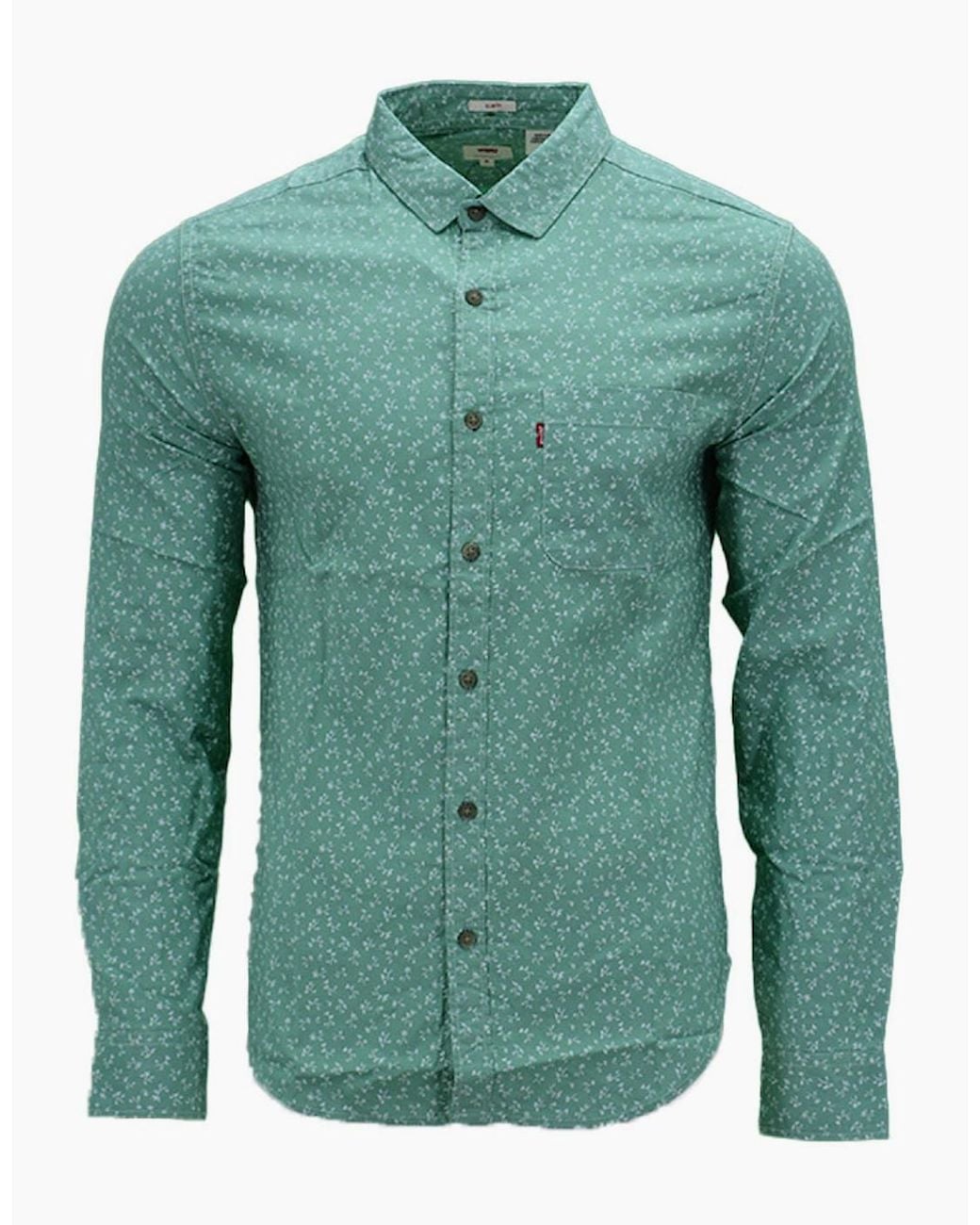 Levi's Green Levi's Shirts Cotton Long Sleeve Summer Shirt for men