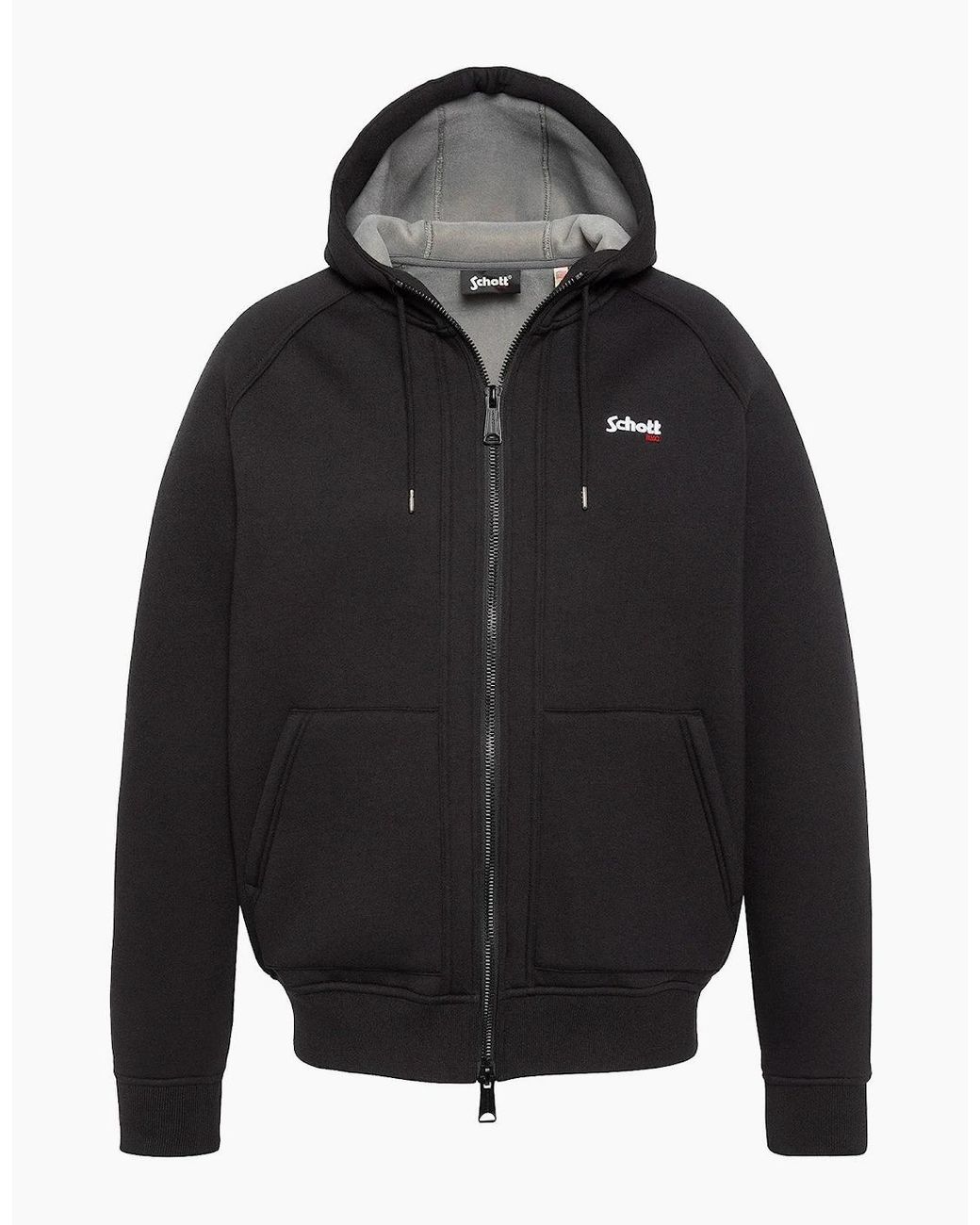 Schott Nyc Black Sw4021 Neoprene Zip Hood