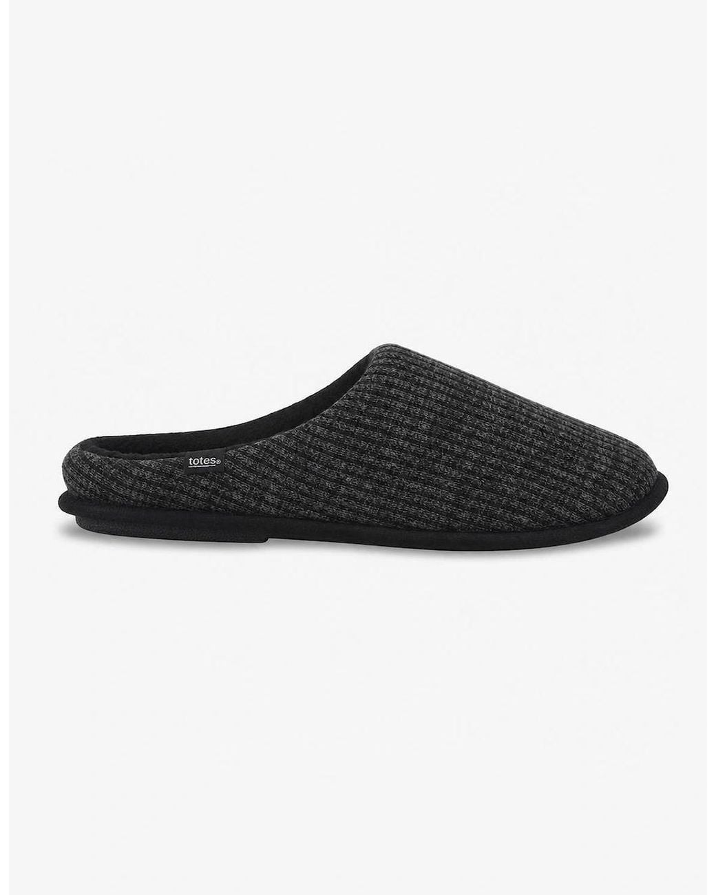Totes Black Toasties Cord Mule Slippers Mules for men