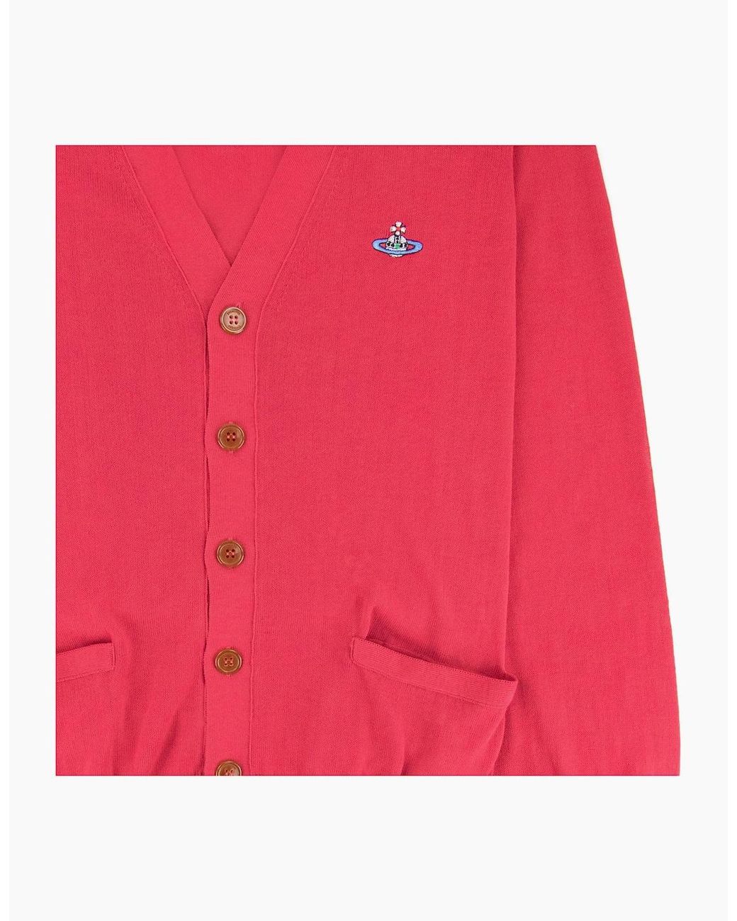 Vivienne Westwood Pink Orb Logo Knitted Cardigan for men