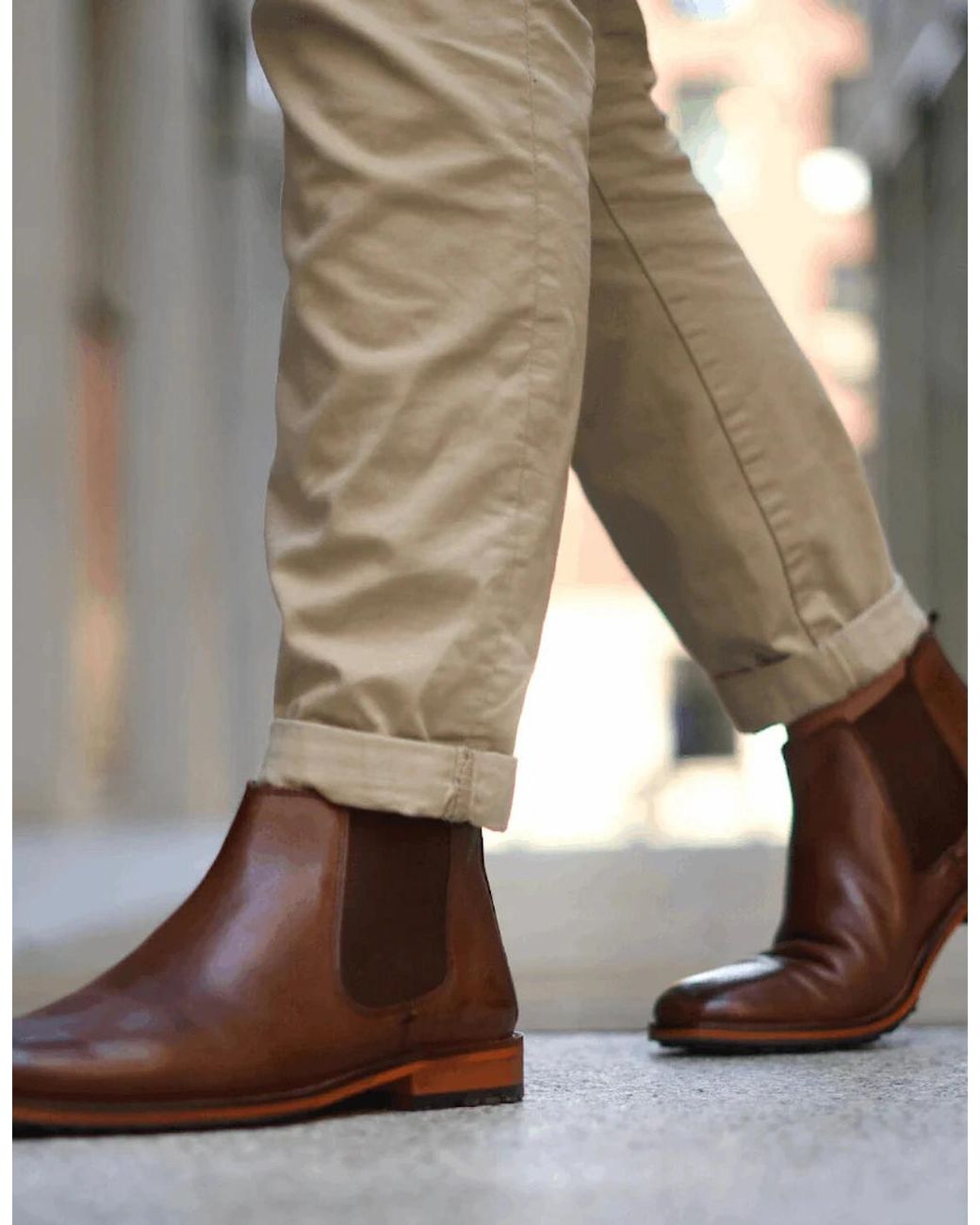 Silver Street London Brown Argyll Chelsea Boots for men