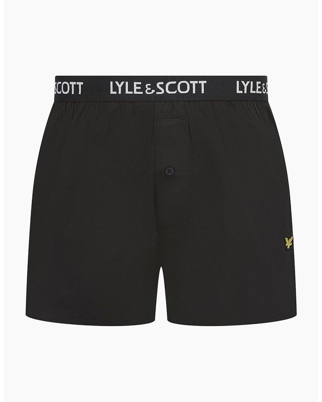 Lyle & Scott Black Usher Golden Eagle Branding Boxer Shorts for men