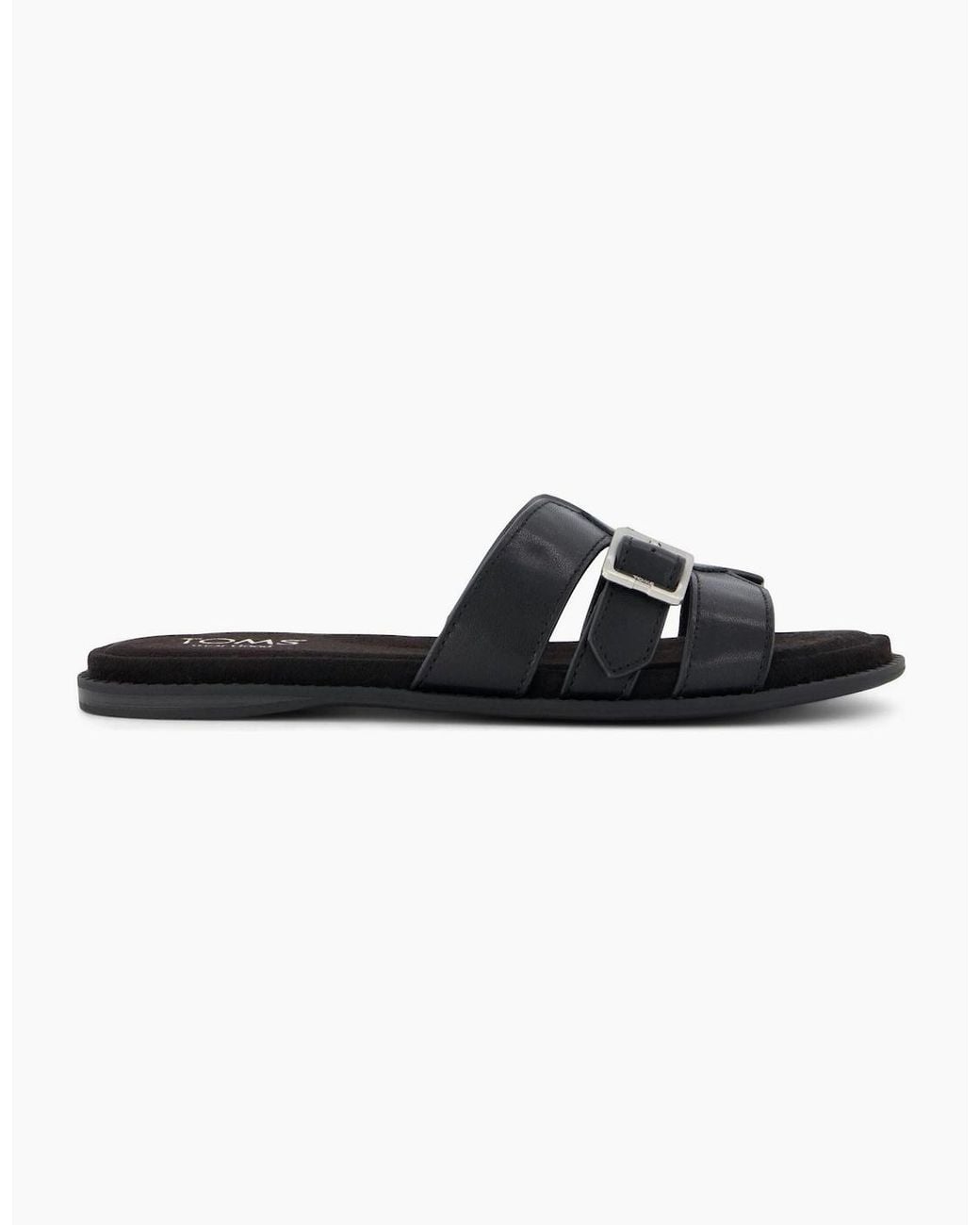 TOMS Black Sol Leather Sandals