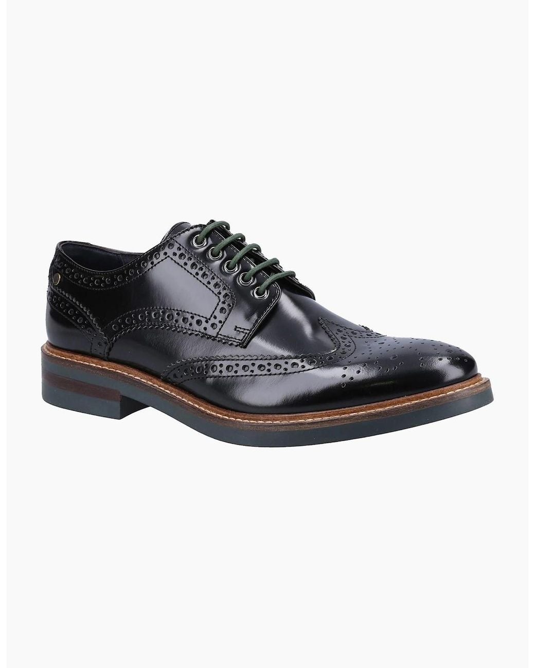 Base London Black London Woburn Leather Shoes for men