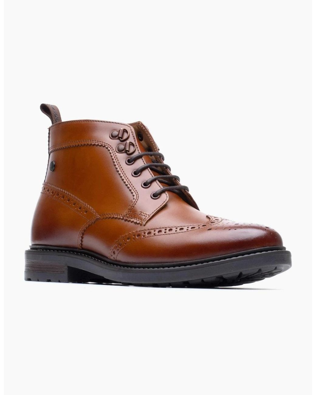 Base London Brown Porter Toe Cap Boots for men