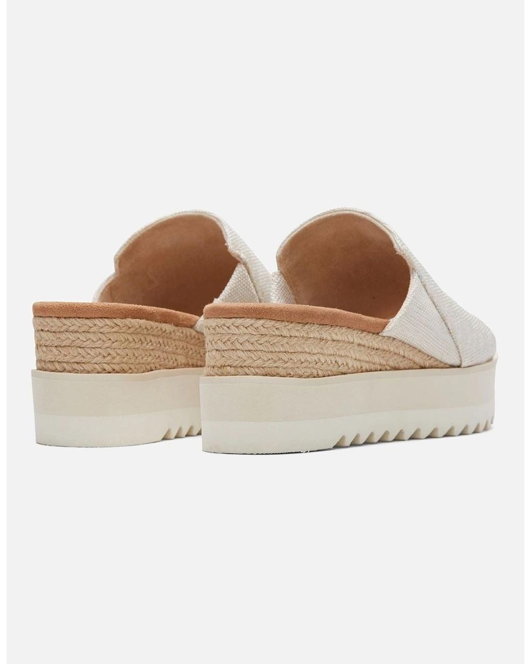 TOMS White Diana Mule Nylon Natural Wedges
