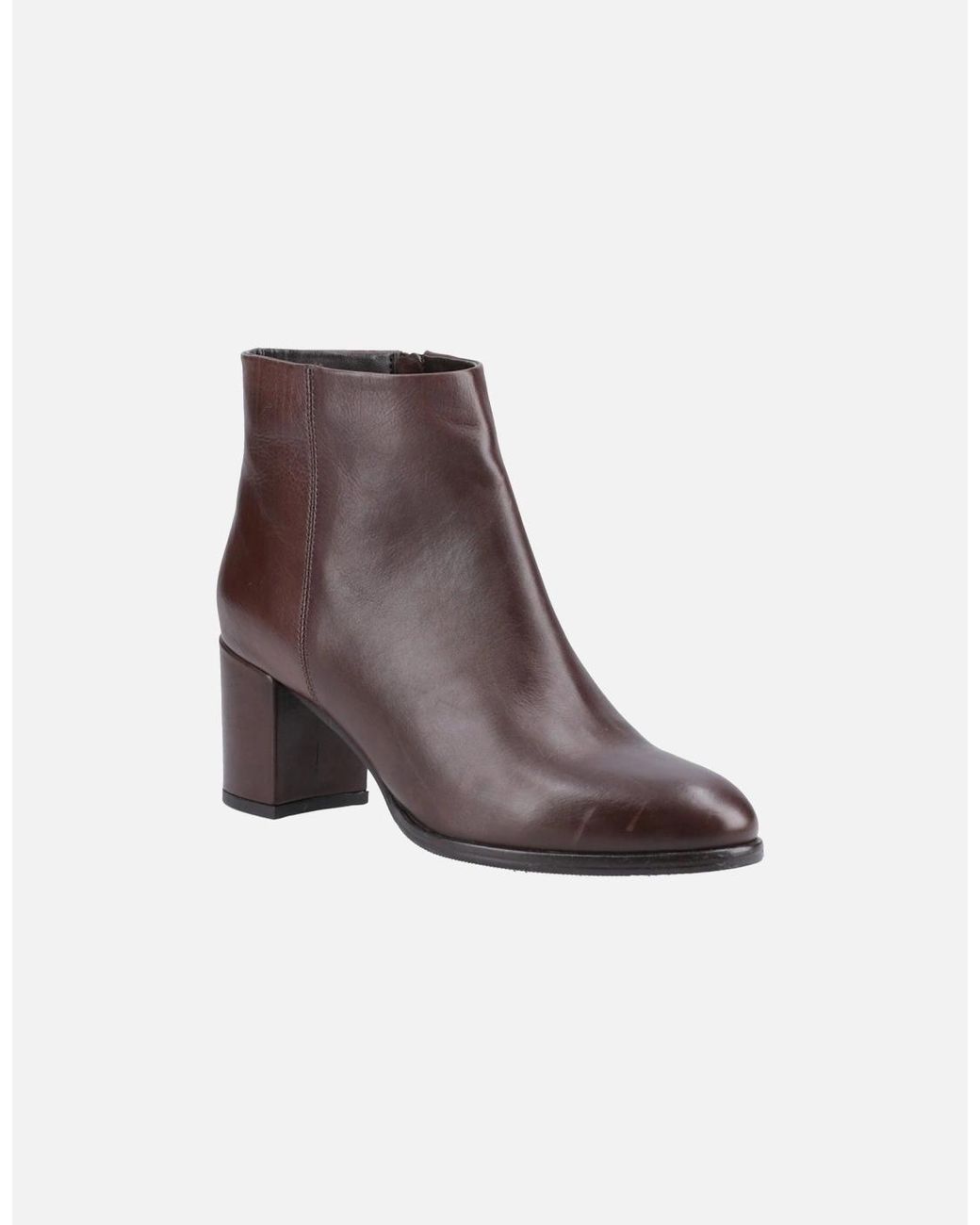 Hush Puppies Brown Claridy Leather Heeled Ankle Boots