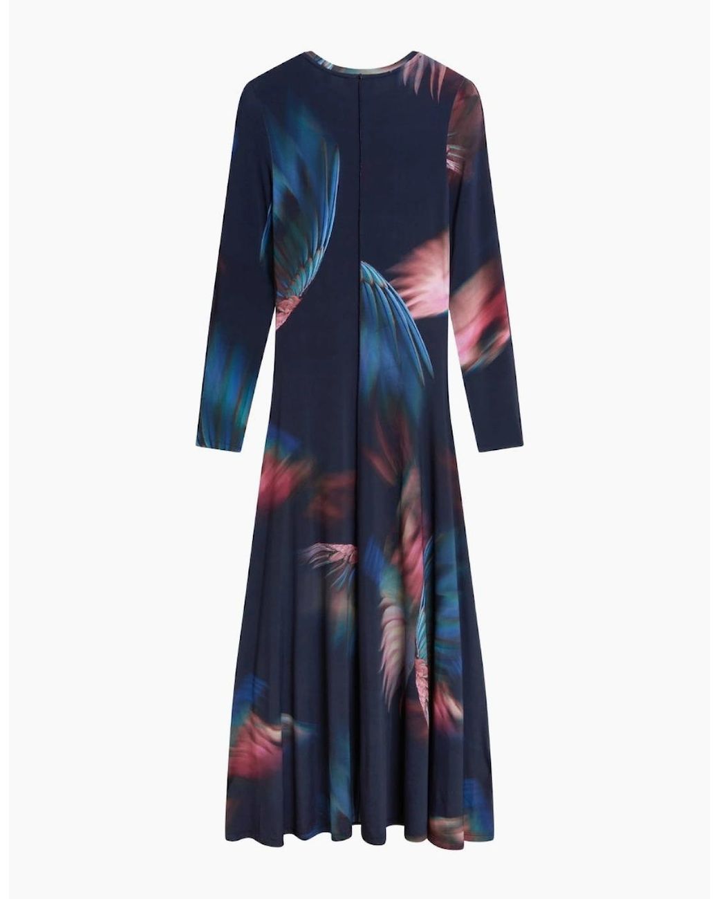 Ted Baker Blue Georii Printed Slinky Jersey Long Sleeve Dress