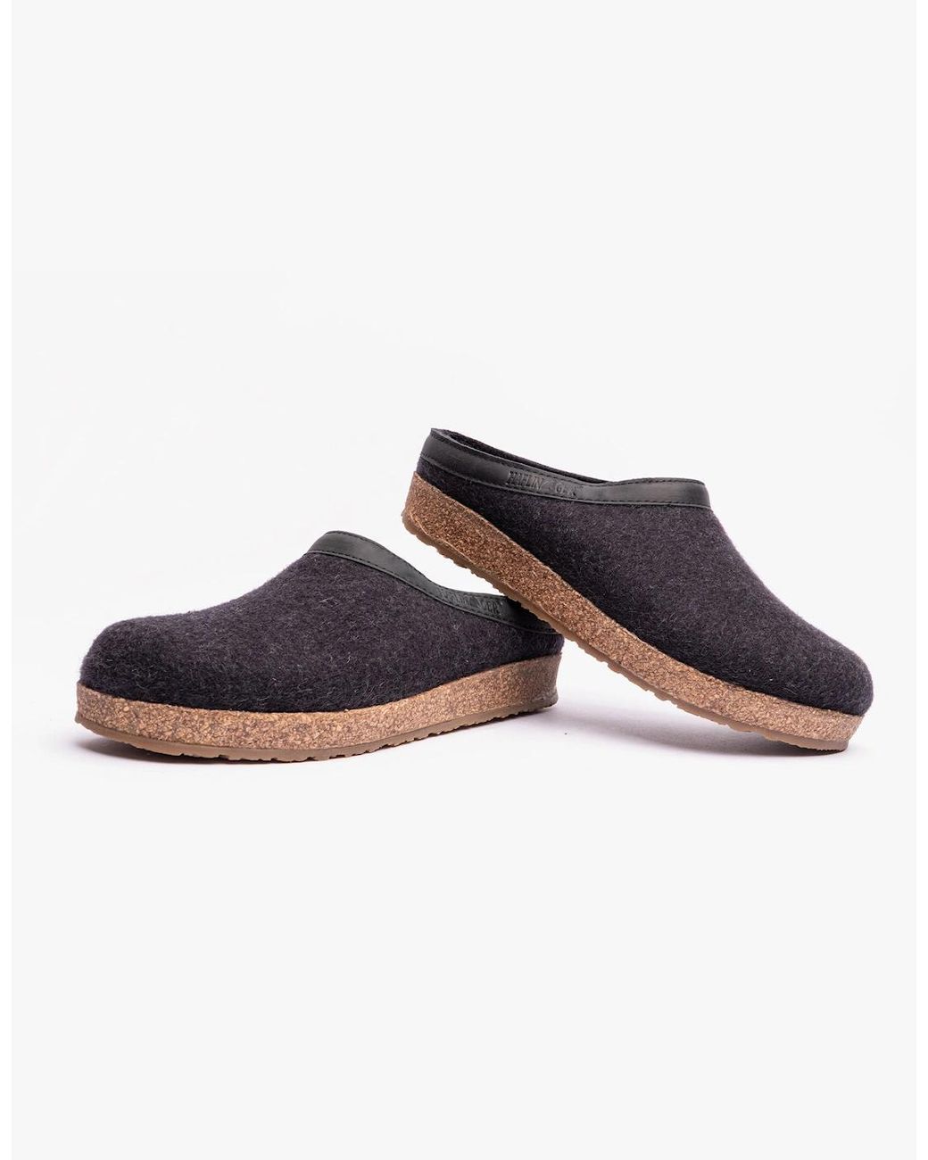 Haflinger Brown Torben Slipper Mules Graphite