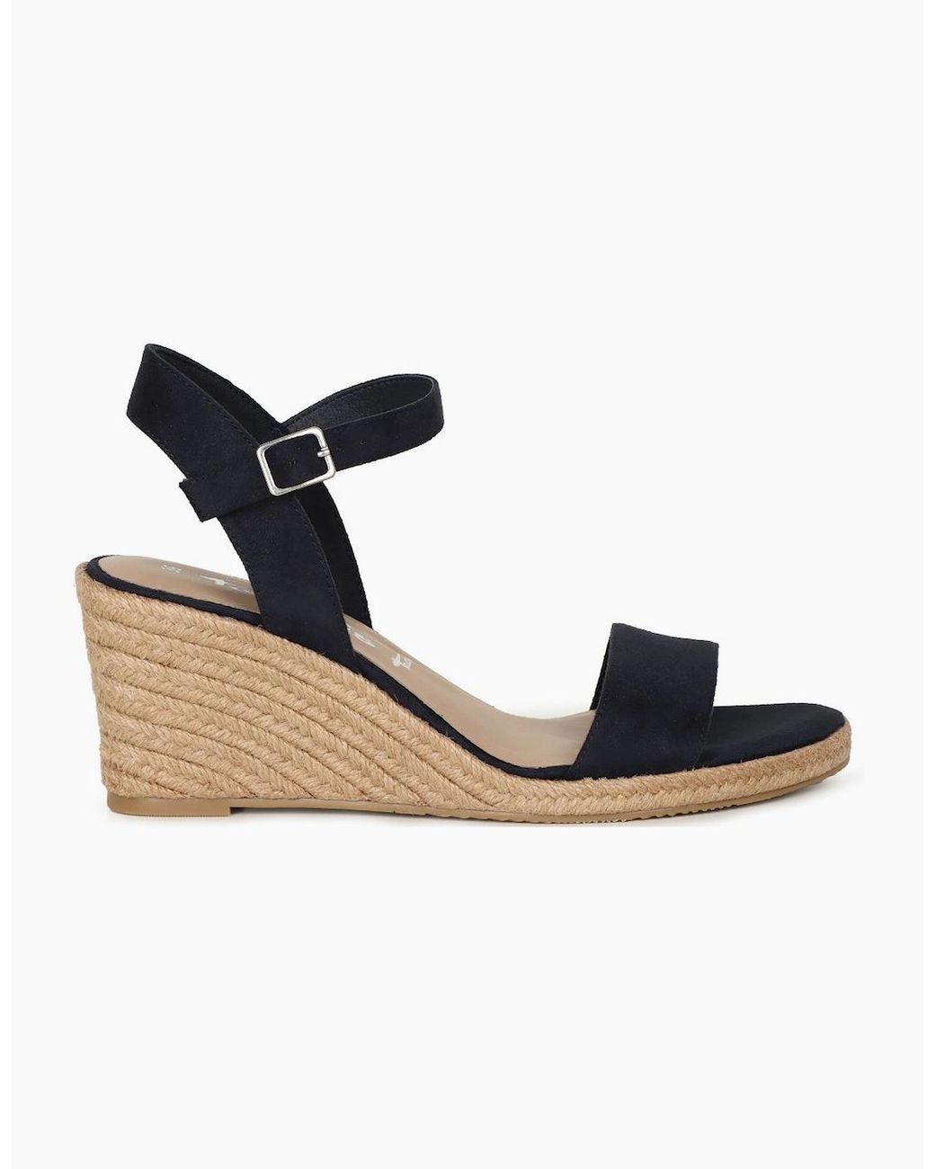 Tamaris Black Sweet Pea Wedge Heel Sandals