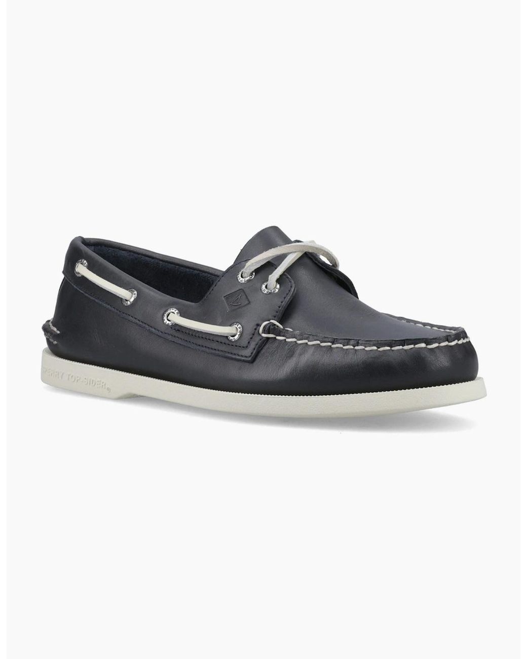 Sperry Top-Sider Black Sperry Authentic 2 Eye Leather Boat Shoes for men