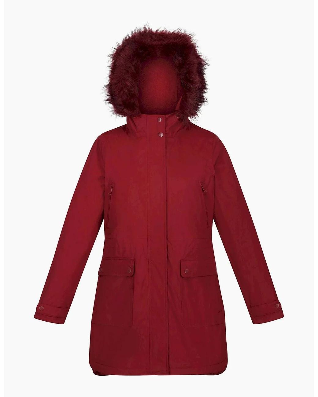Regatta Red Ladies Sabinka Faux Fur Trim Parka