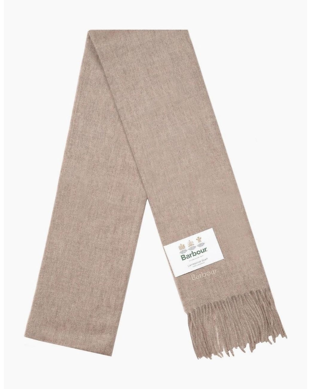 Barbour White Plain Lambswool Scarf