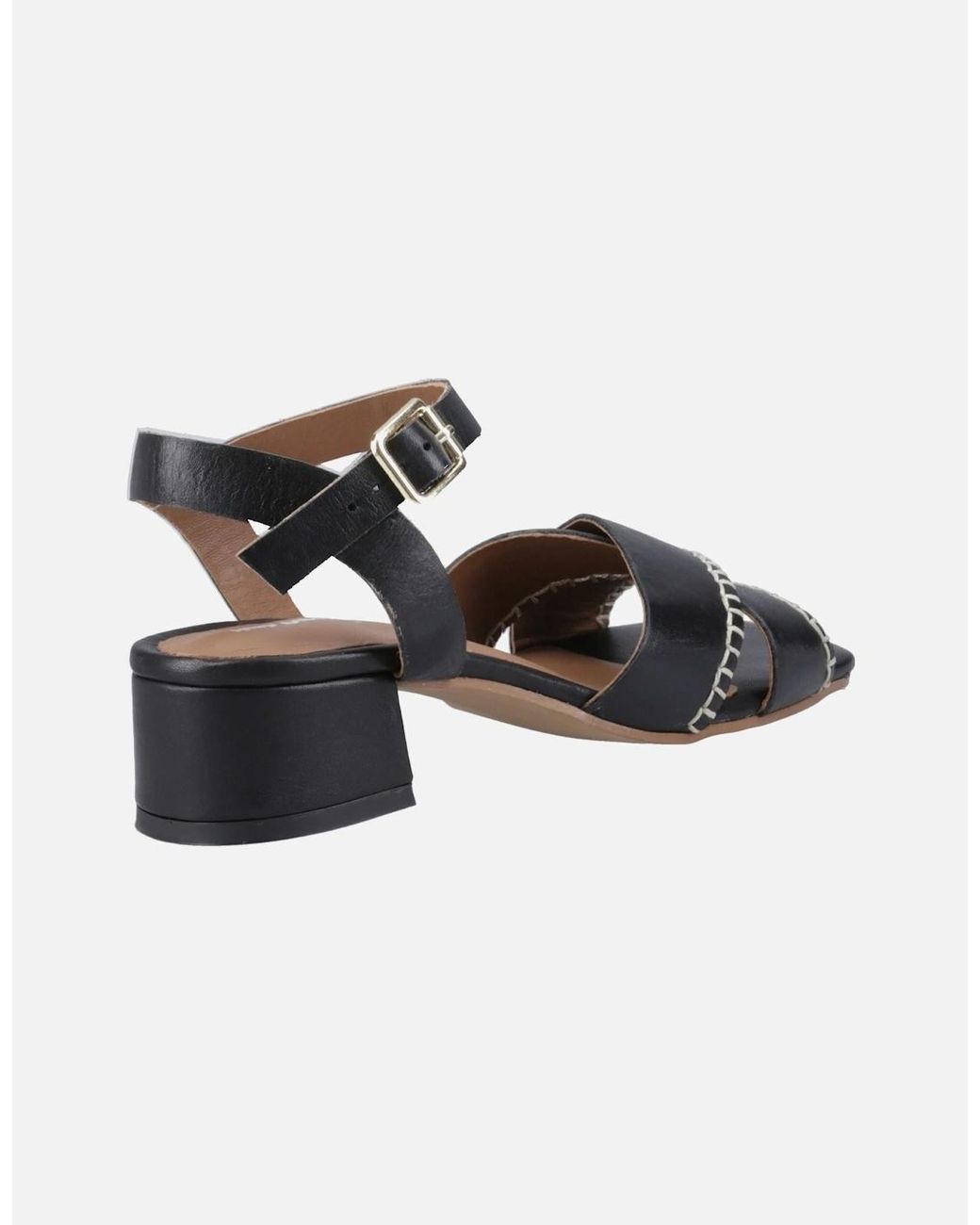 Hush Puppies Black Lyla Heeled Leather Sandals