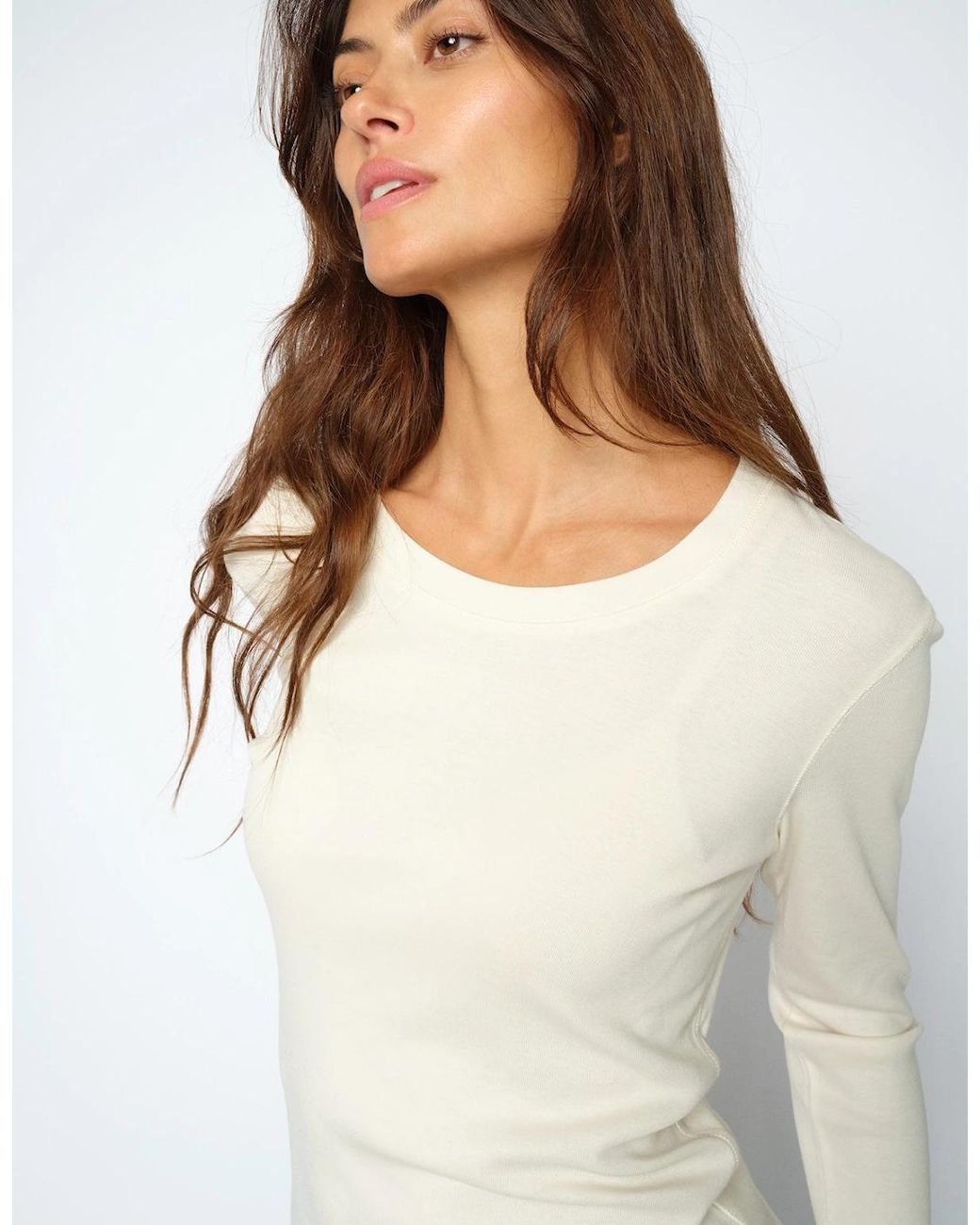 Mos Mosh White Mali O Neck Long Sleeve Tee