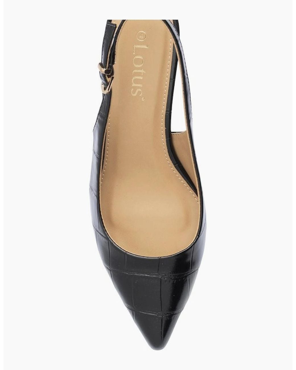 Lotus Black Arwen Court Shoes