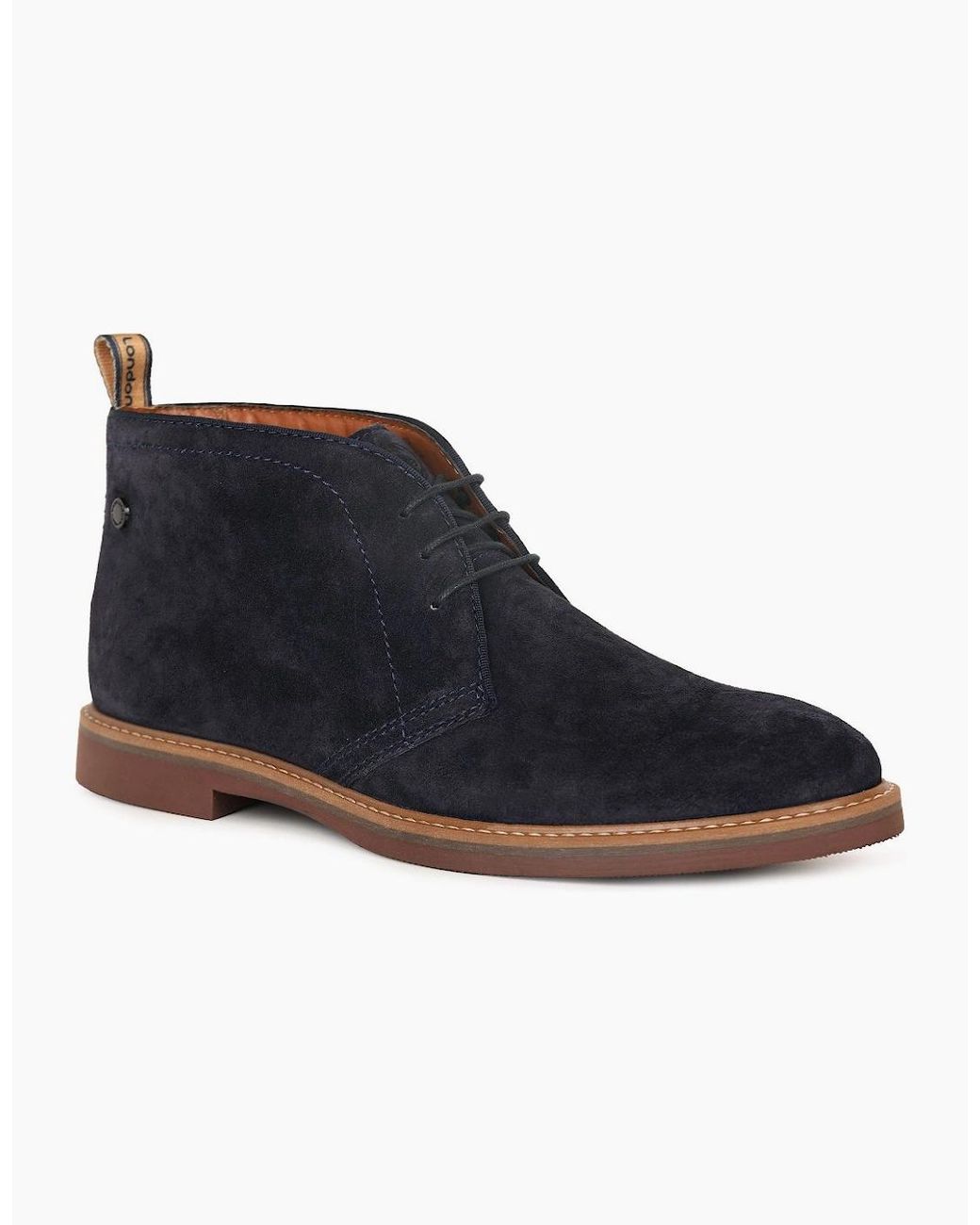 Base London Blue Carlton Chukka Boots for men
