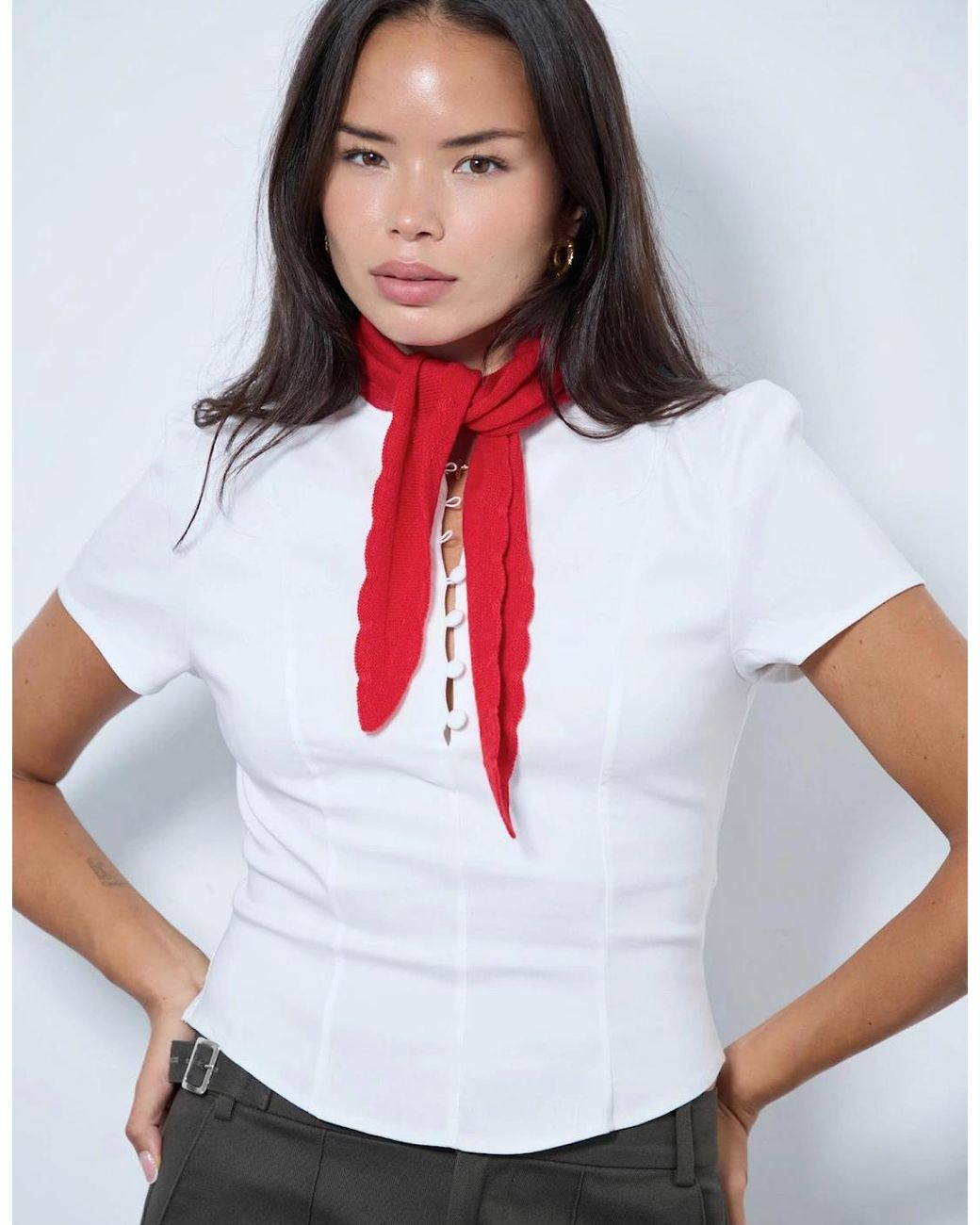 No Emotions UK Red Alma Neck Scarf