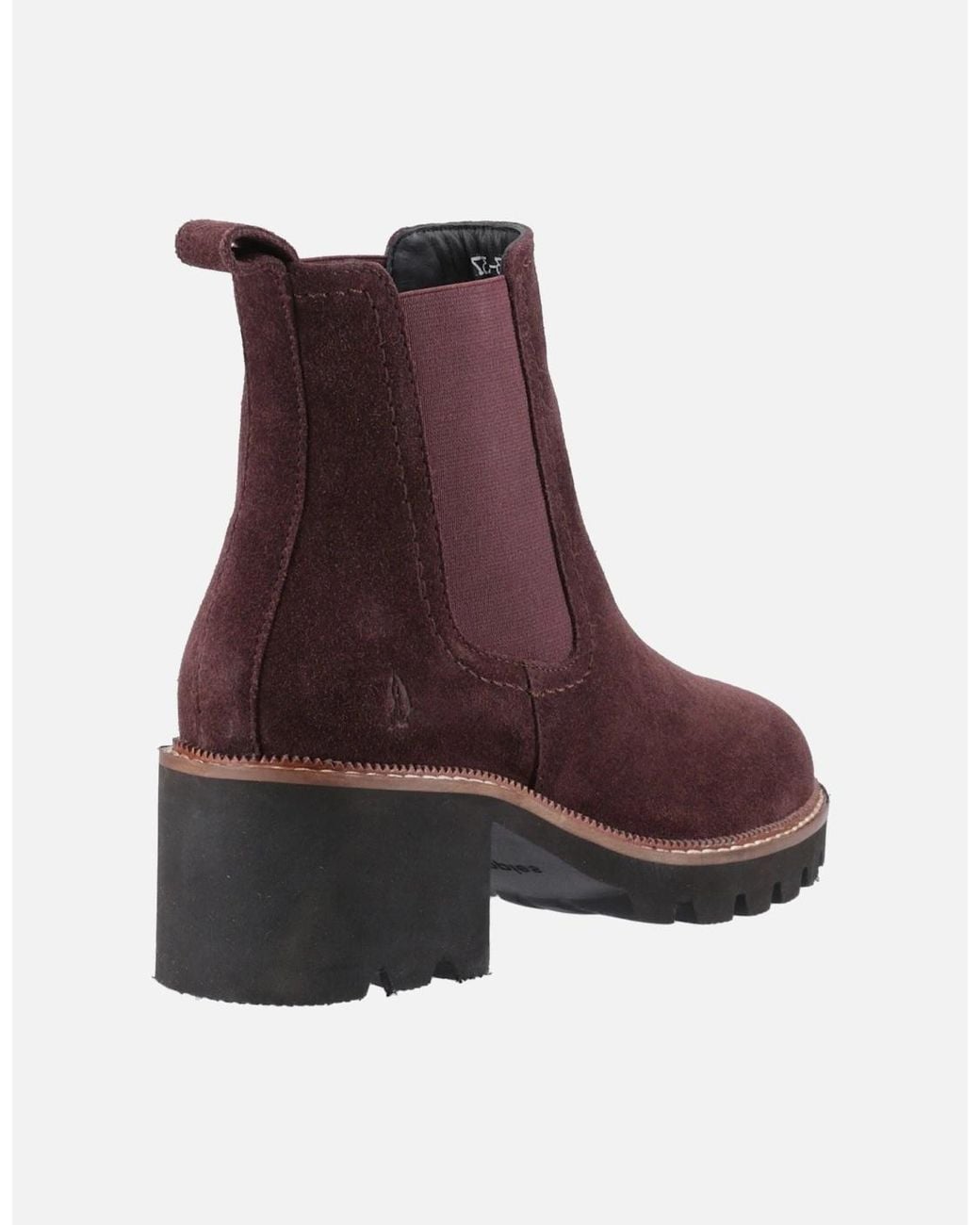 Hush Puppies Purple Gaia Leather Plum Heeled Chelsea Boots