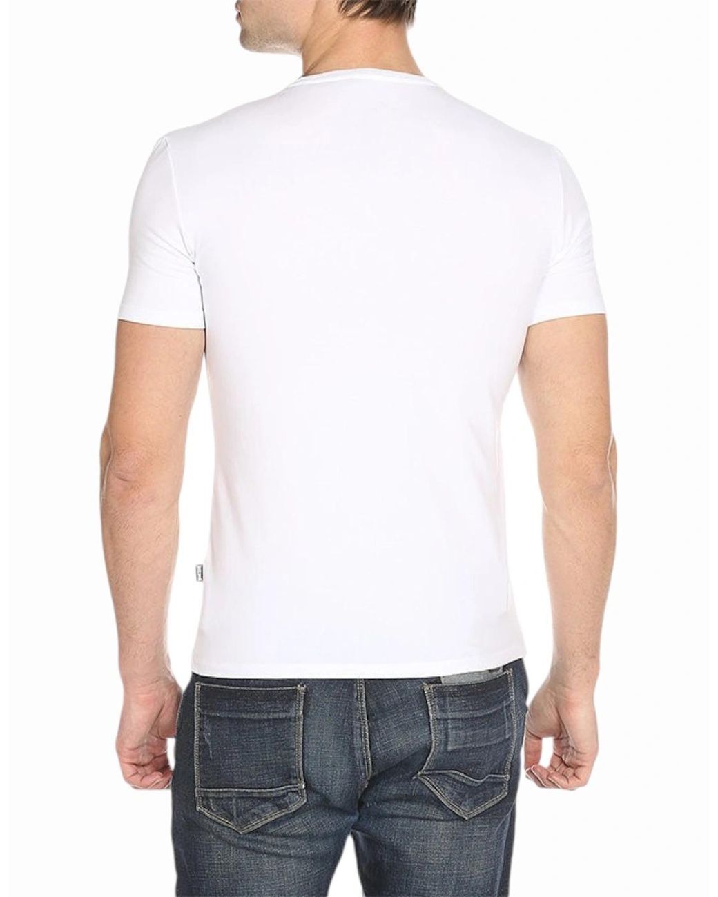 Just Cavalli White S03Gc0368 Printed T Shirts Crew Neck Summer Cotton Tee