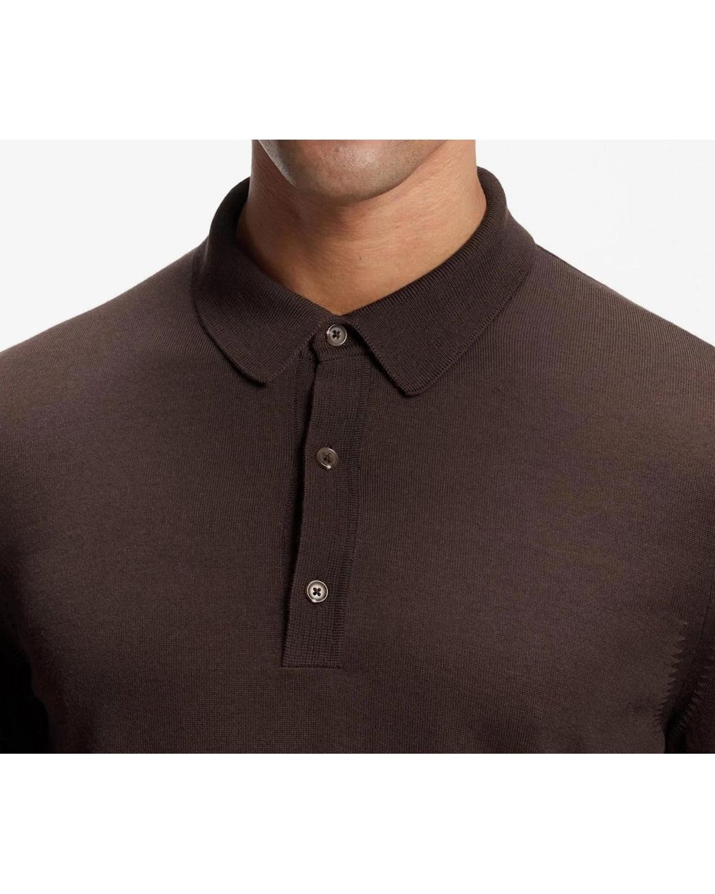 Boss Brown H-Lancione Merino Wool Polo Sweater for men