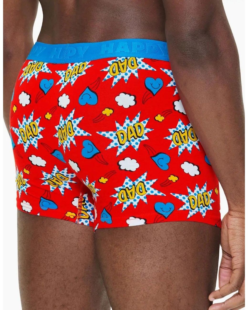 Happy Socks Blue 2-Pack Super Dad Boxer Trunks Gift Box for men