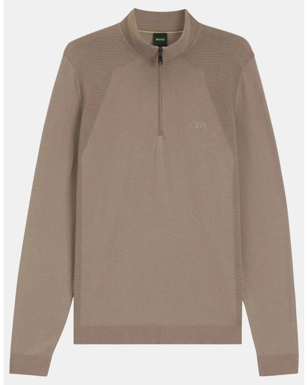 Boss Brown Boss Momentum-Lite 1/4 Zip Funnel Neck Jumper for men