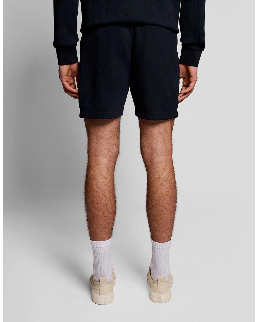 Lyle & Scott Blue Cotton Blend Track Sweat Shorts for men