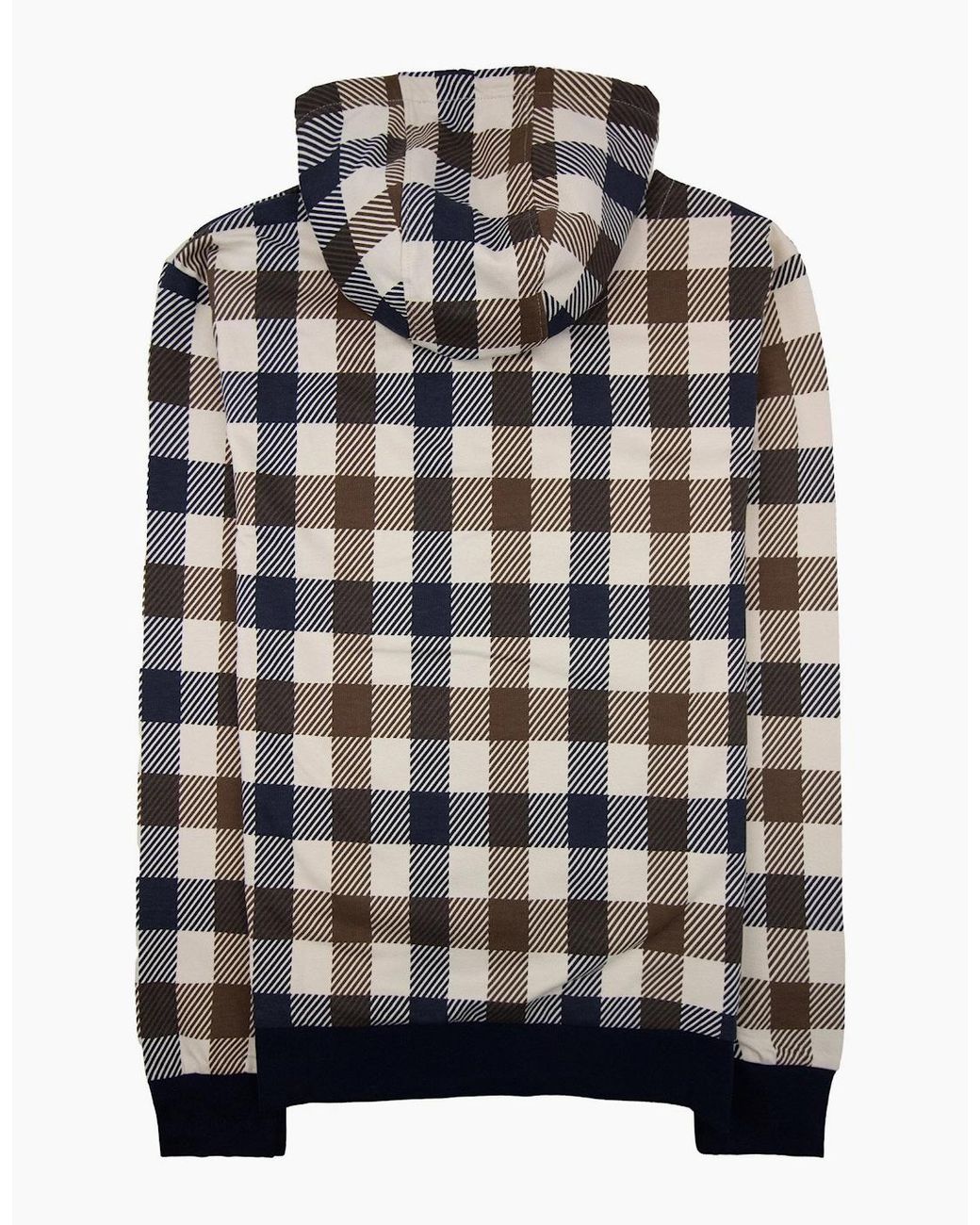 Aquascutum Blue Macro Iconic Hoodie 11 for men