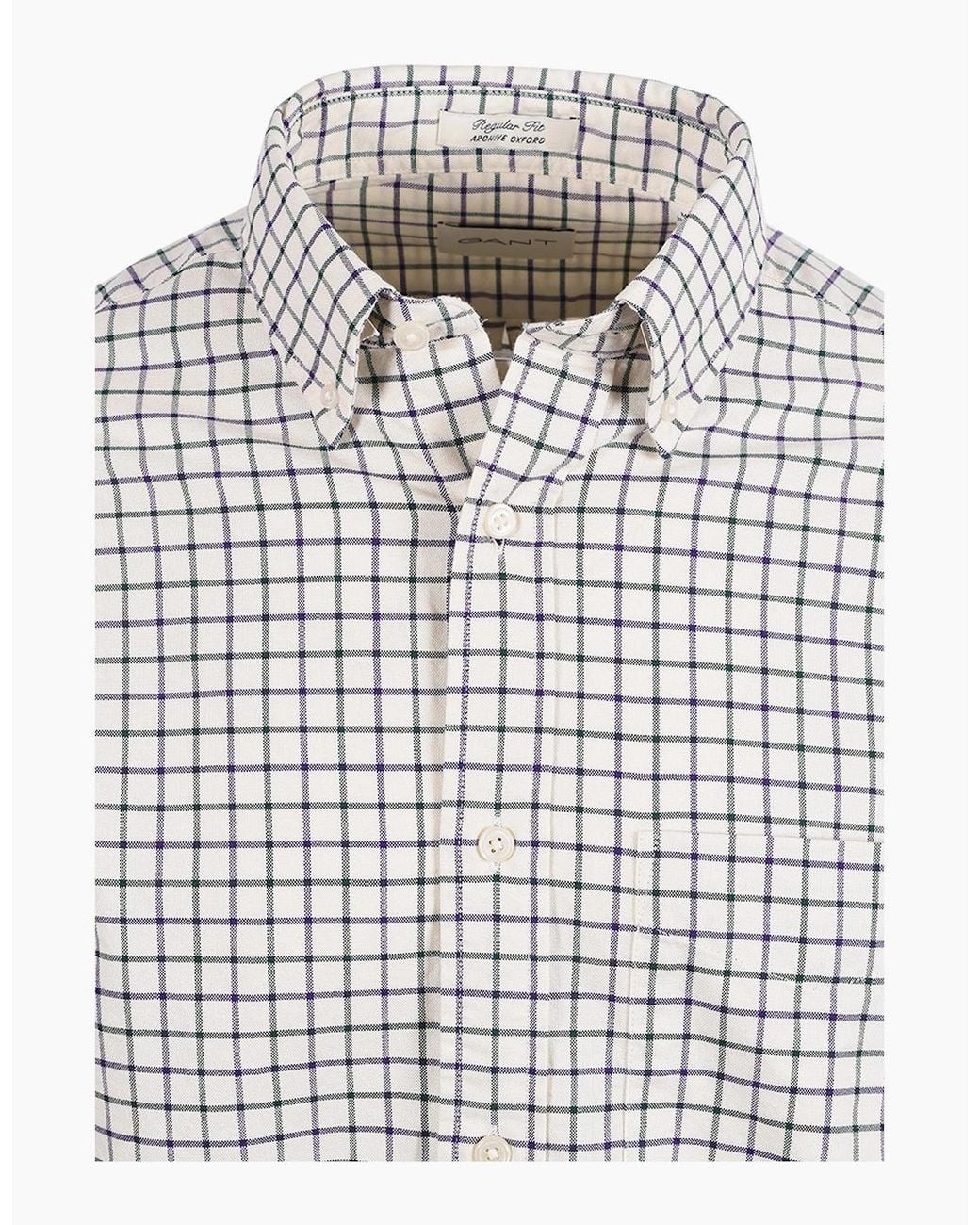 Gant White Reg Archive Oxford Check Shirt for men