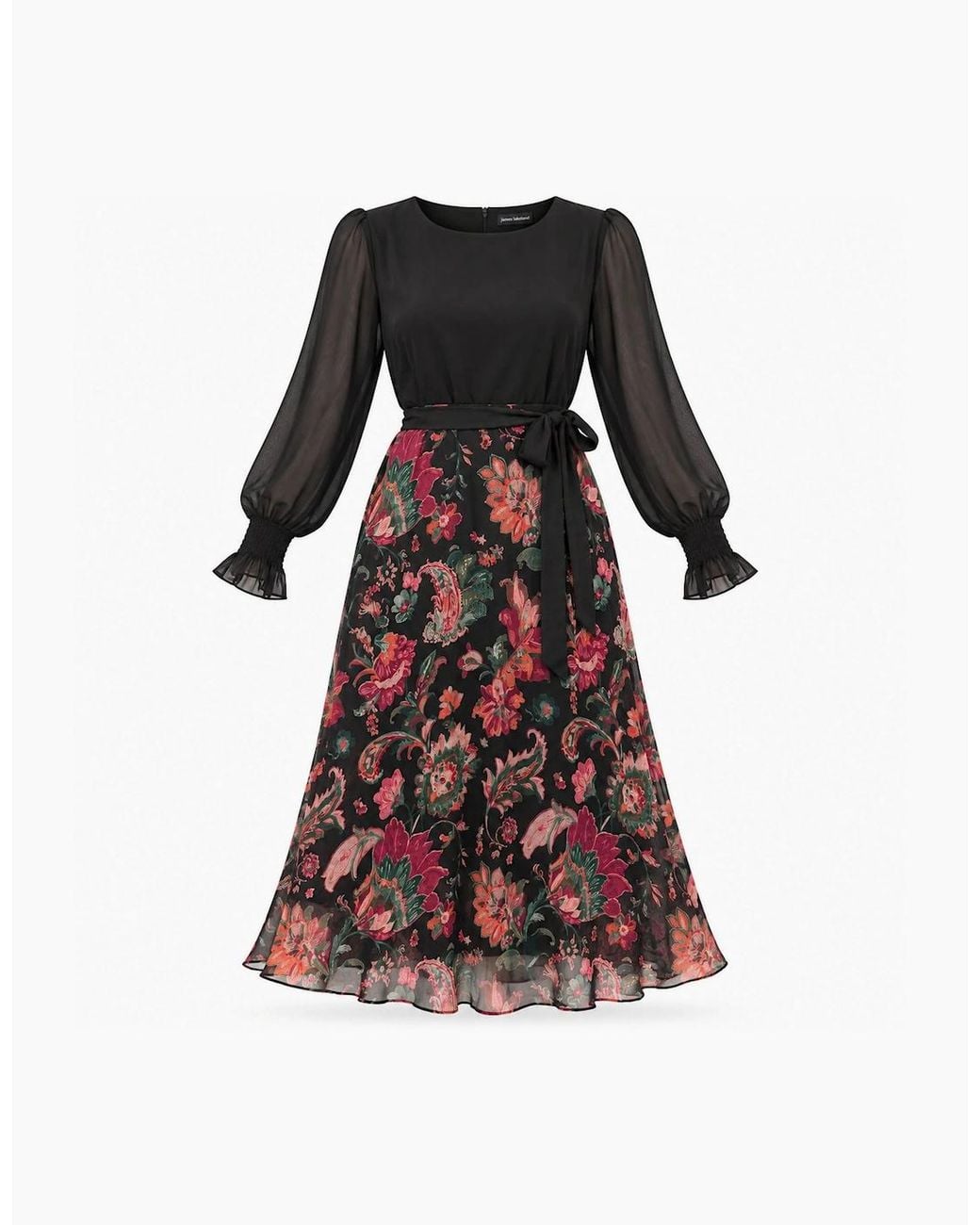 James Lakeland Black Floral Midi Dress