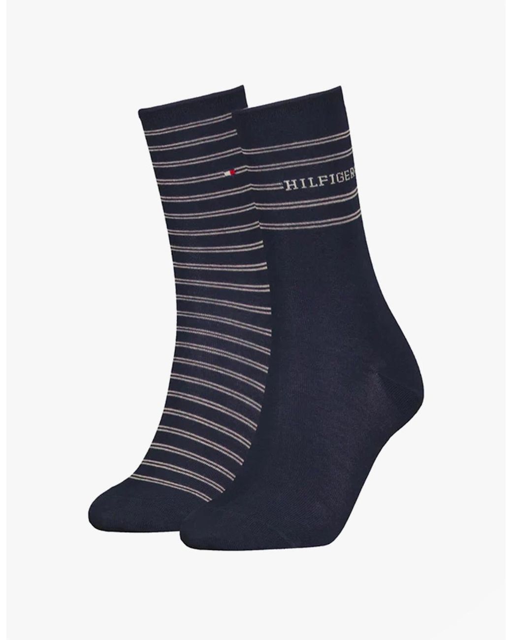 Tommy Hilfiger Blue 2 Pack Stripe Crew Socks