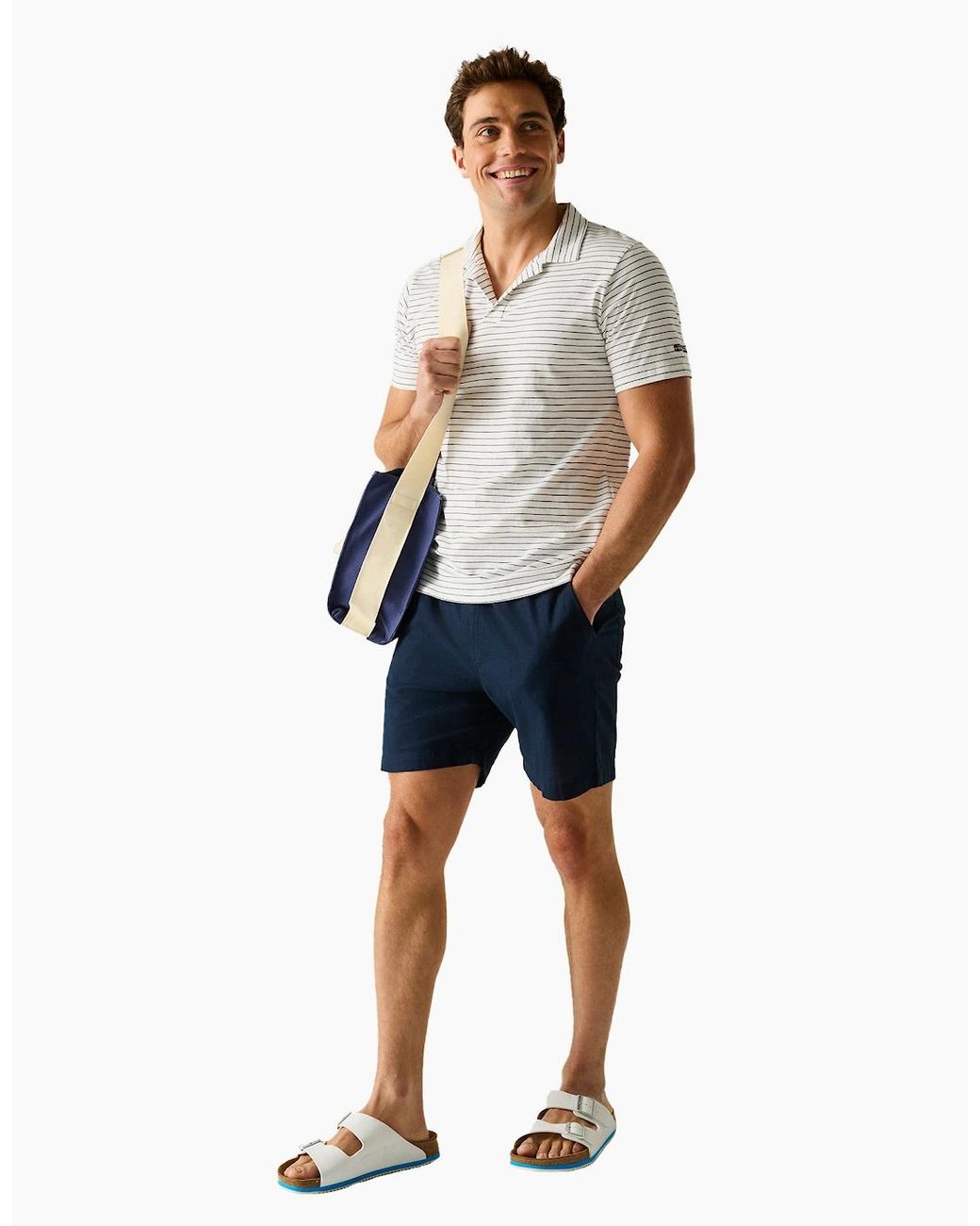 Regatta White Hadvo Stripe Polo Shirt for men