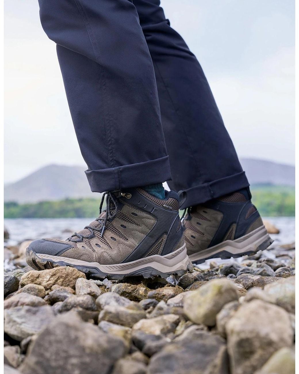 Mountain Warehouse Blue Rapid Suede Hiking Boots for men
