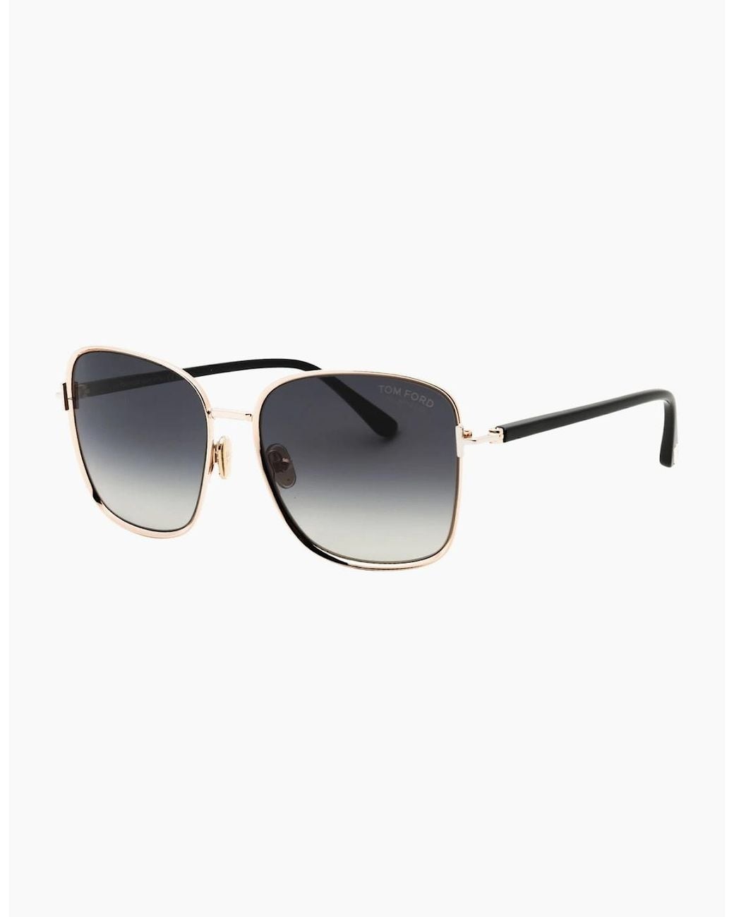 Tom Ford Gray Fern Shiny Rose Framed Smoke Polarized Sunglasses