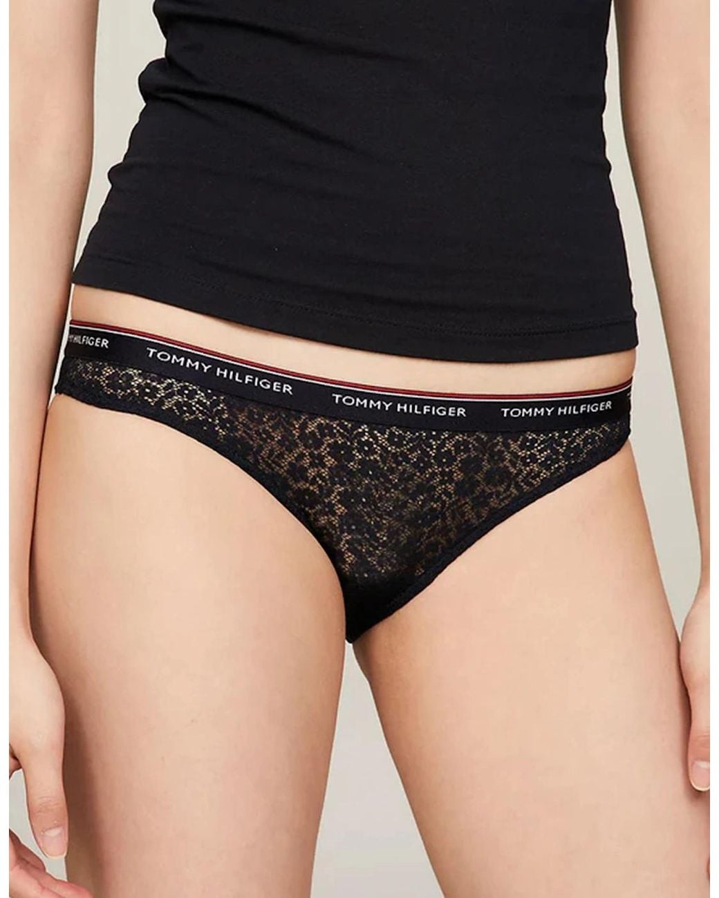 Tommy Hilfiger Red Bikini Lace 3 Pack Underwear Desert Sky//Primary