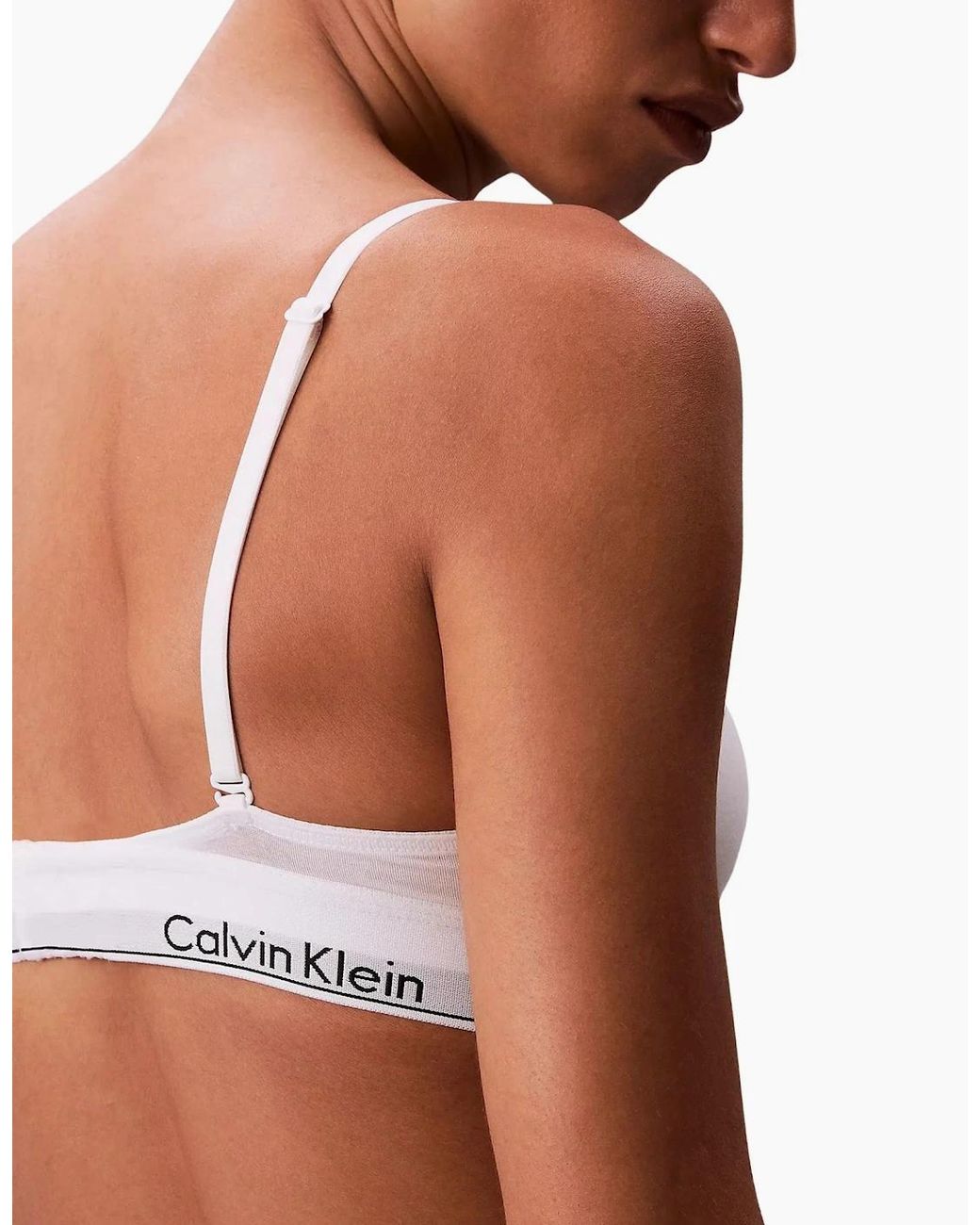 Calvin Klein White Icon Cotton Modal Lightly Lined Triangle Bra