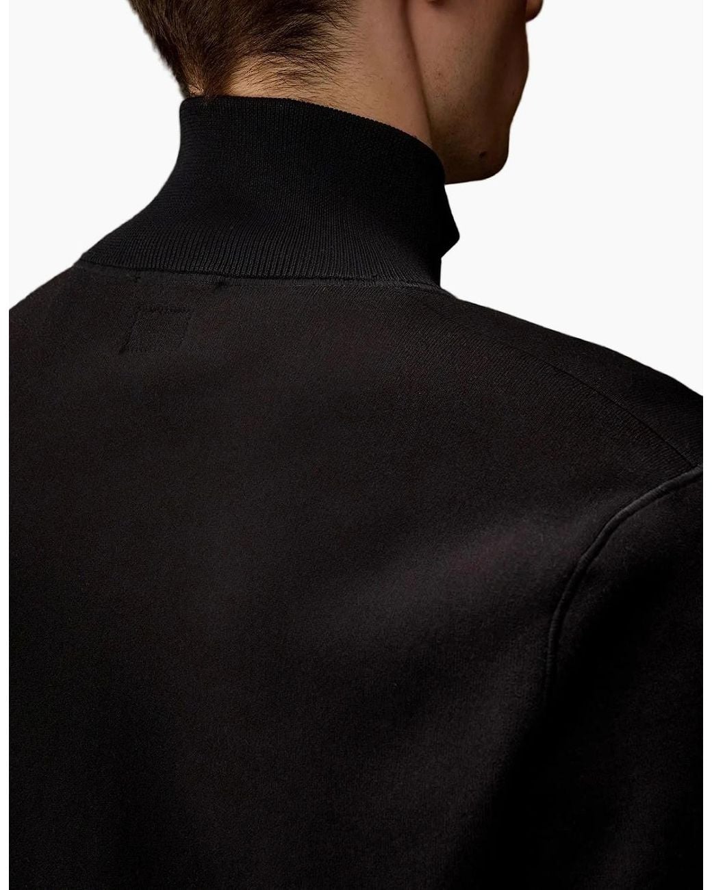 C P Company Black Metropolis Cotton/Nylon Zipped Cardigan for men