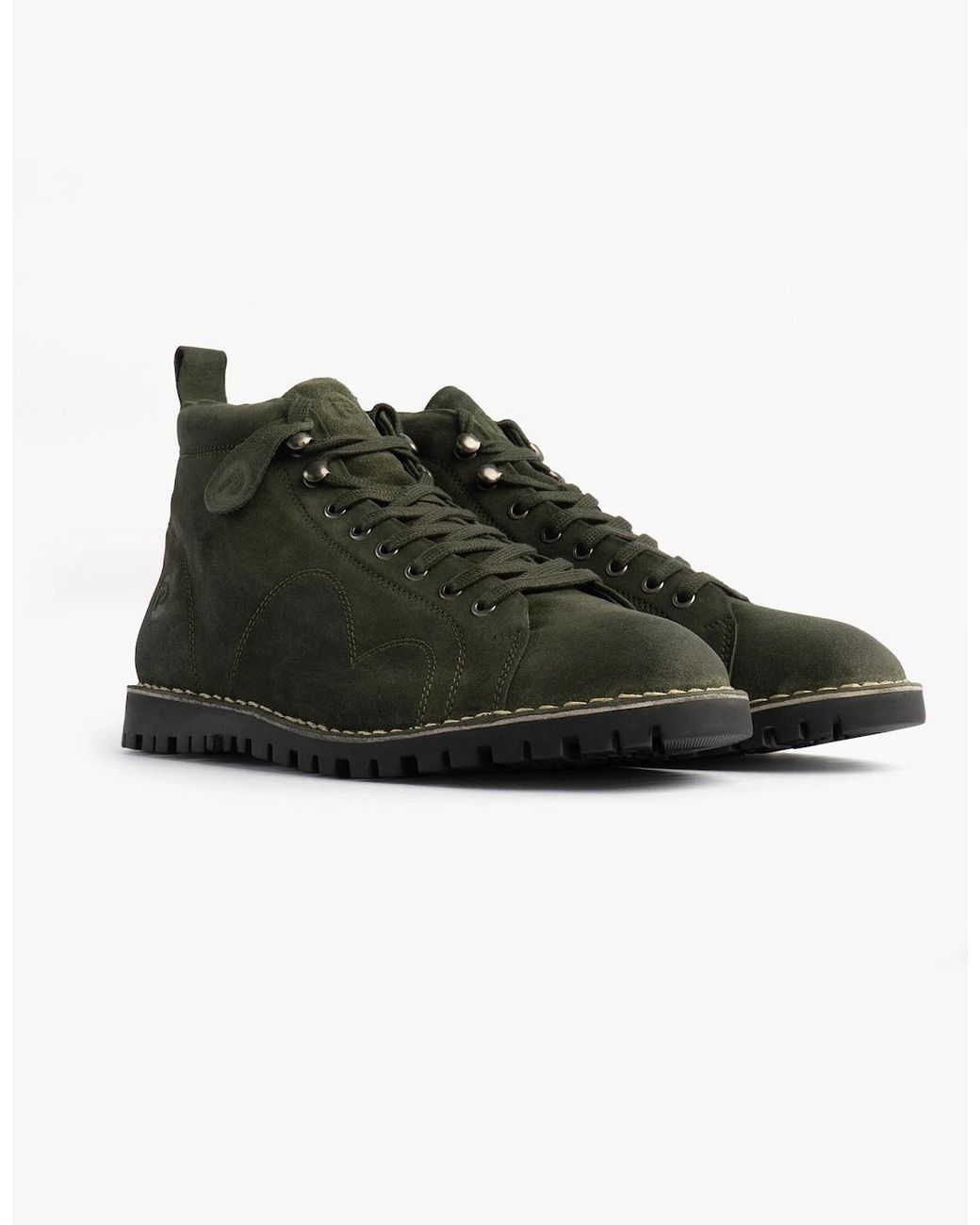 Popps Green 1961 Mod Suede Monkey Boots for men