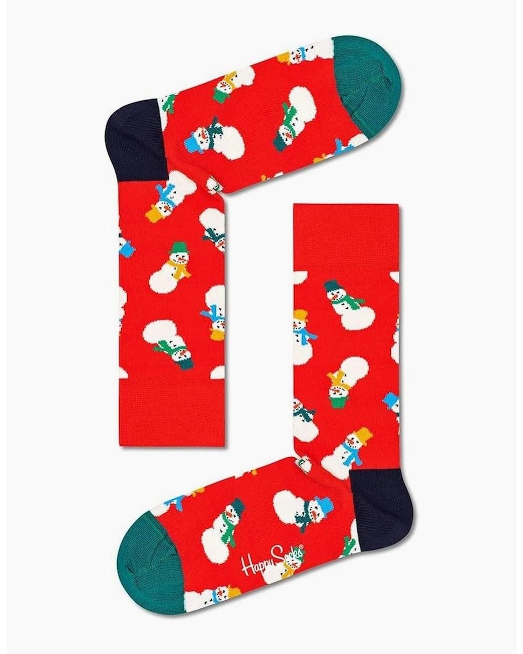 Happy Socks Red 2-Pack Snowman Socks Gift Box for men