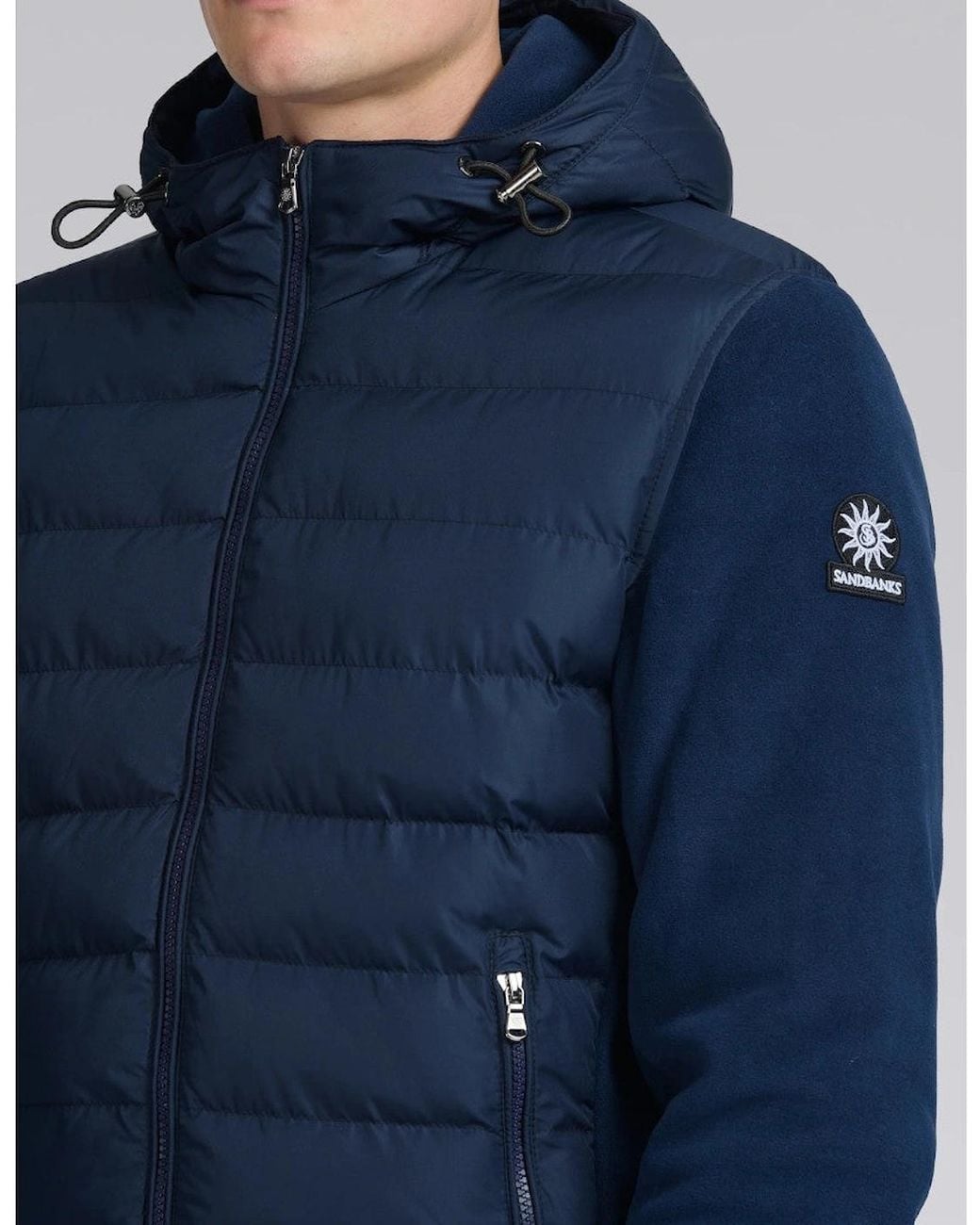 Sandbanks Blue Outlander Hybrid Puffer Jacket for men