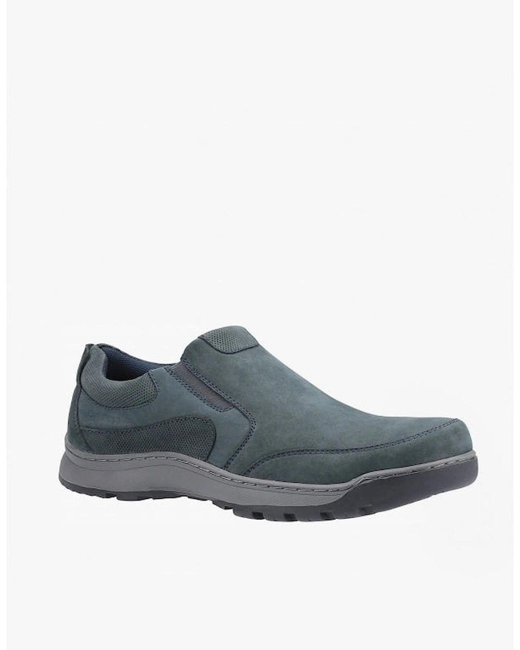 Hush Puppies Gray Jasper Leather Slip On Shoes for men