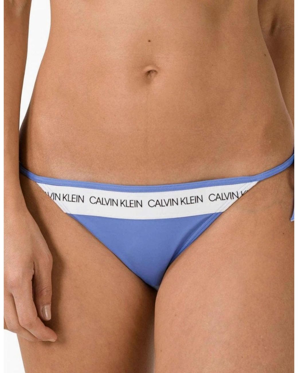Calvin Klein Blue Side Tie Swimwear Bikini Bottom, Persian Jewel