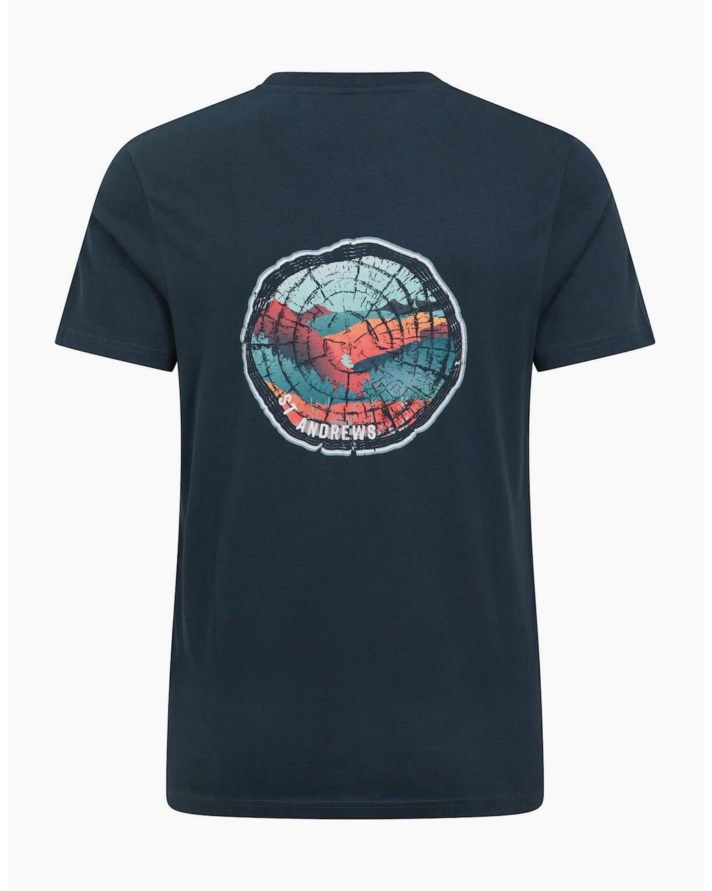 Mountain Warehouse Blue St Andrews Tree Ring Organic T-Shirt for men